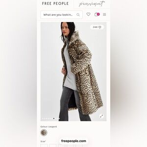 Free People Lana Leopard Print Coat New without tags- never worn